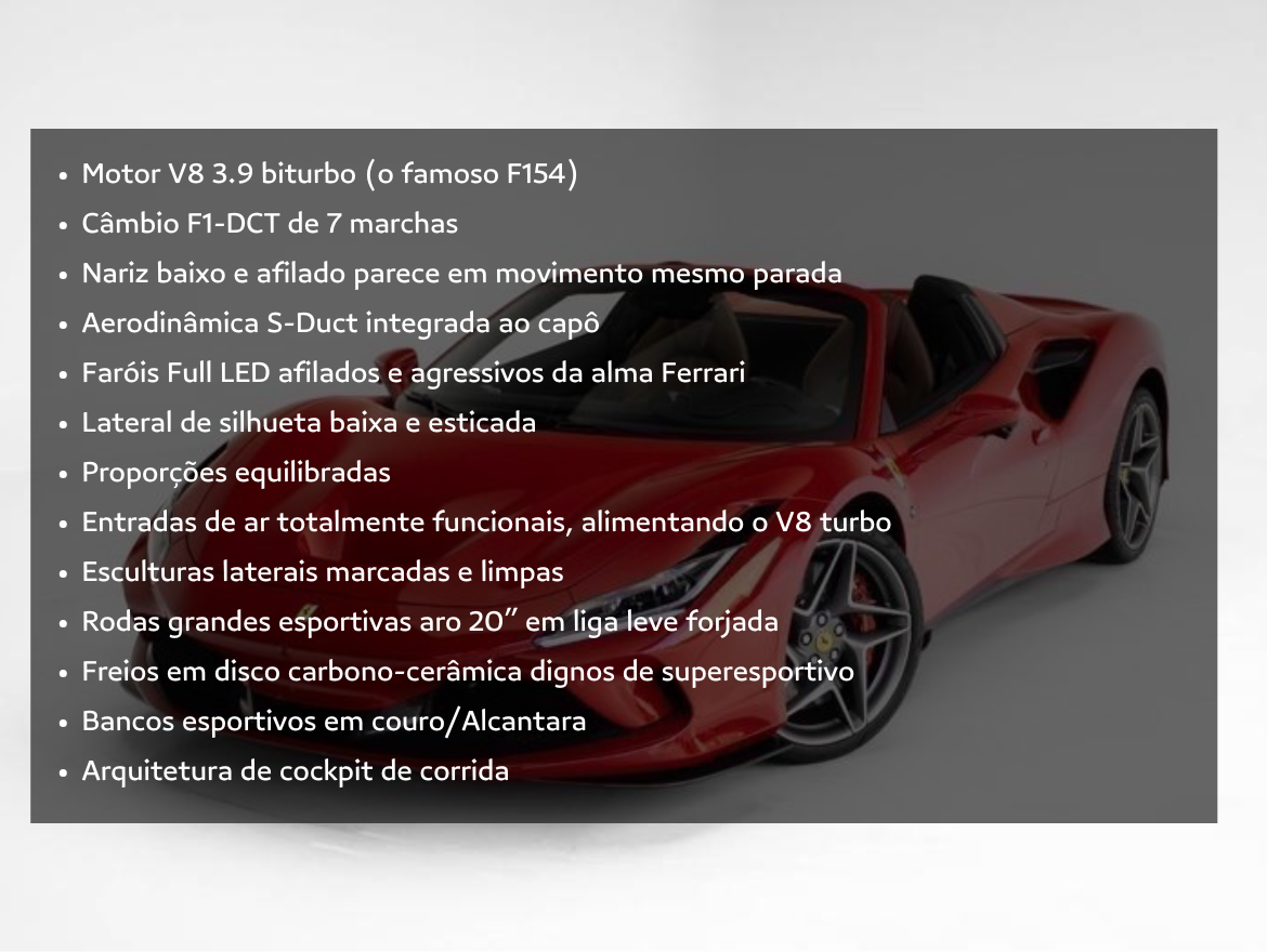 Ferrari F8 Spider 3.9 V8 Turbo Gasolina F1-DCT