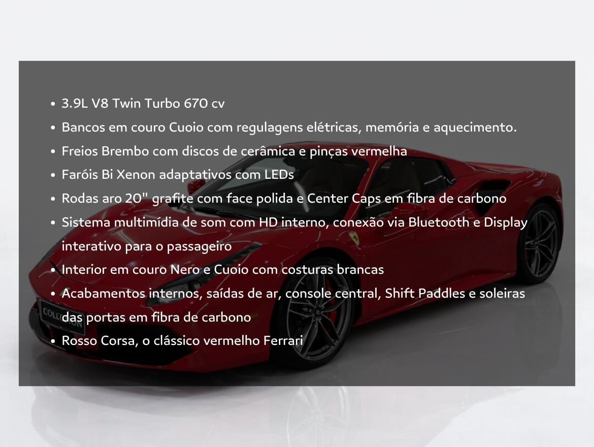 Ferrari 488 Spider 3.9 V8 Turbo Gasolina F1-DCT
