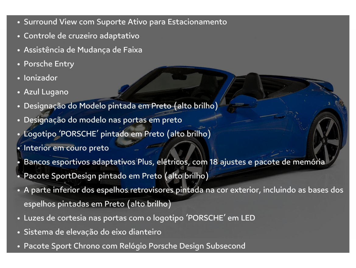 Porsche 911 3.0 24V H6 Gasolina Carrera Cabriolet PDK