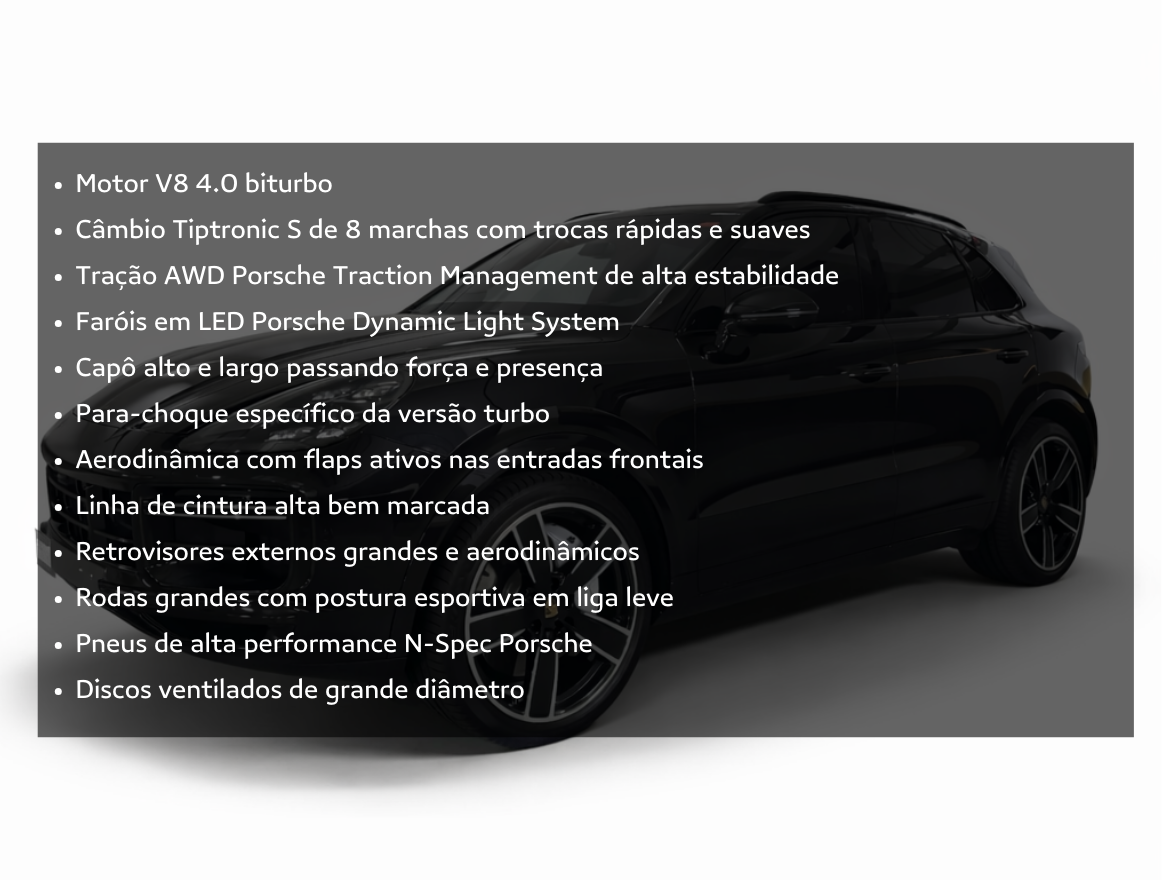 Porsche Cayenne 4.0 V8 Gasolina Turbo AWD Tiptronic S Blindada BSS