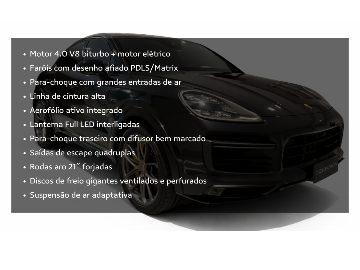 Porsche Cayenne 4.0 V8 E-Hybrid Turbo S Coupé AWD Tiptronic S Blindada Cart