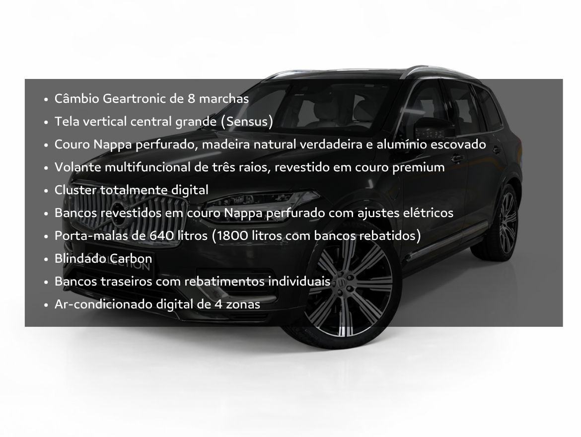 Volvo XC90 2.0 T8 Hybrid Inscription AWD Geartronic Blindada Carbon