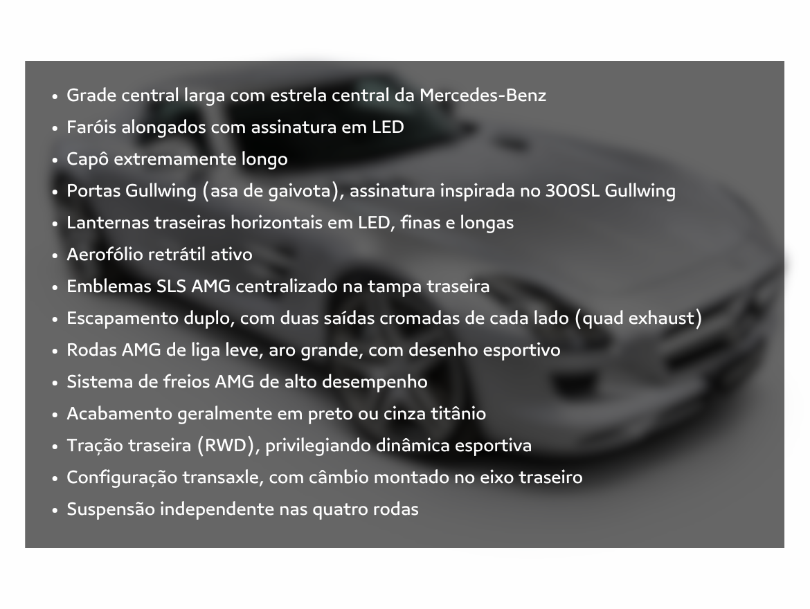 Mercedes-Benz SLS AMG 6.2 V8 Gasolina Speedshift