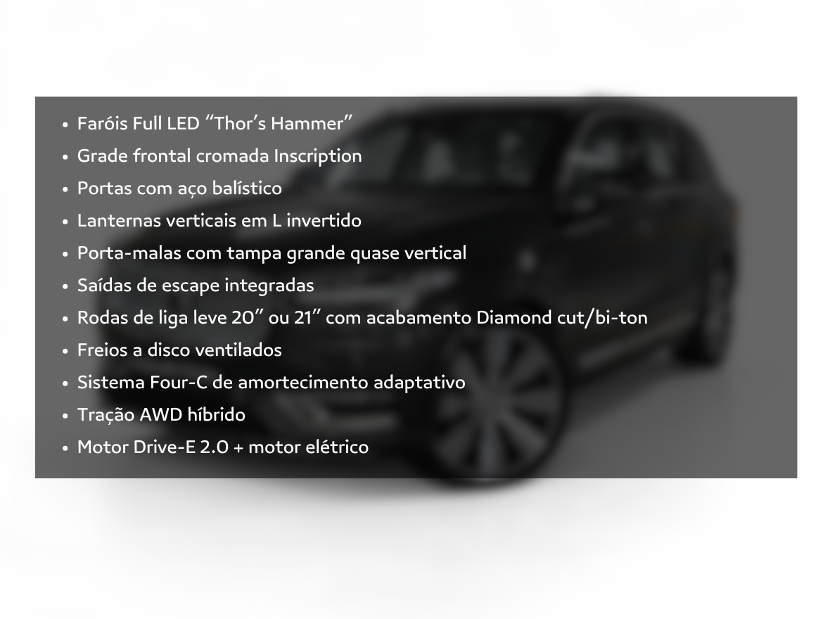 Volvo XC90 2.0 T8 Hybrid Inscription AWD Geartronic Blindada Carbon
